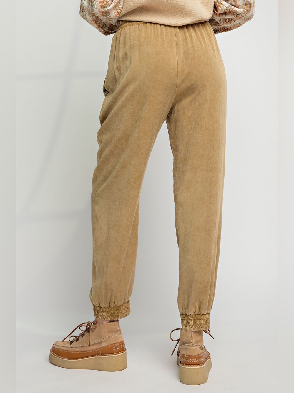Easel Washed Navy Mineral Wash Tencel Jogger Pants Drawstring Faded Olive Small - Picture 2 of 5